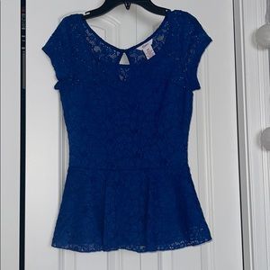 Candie’s Peplum Lace Top